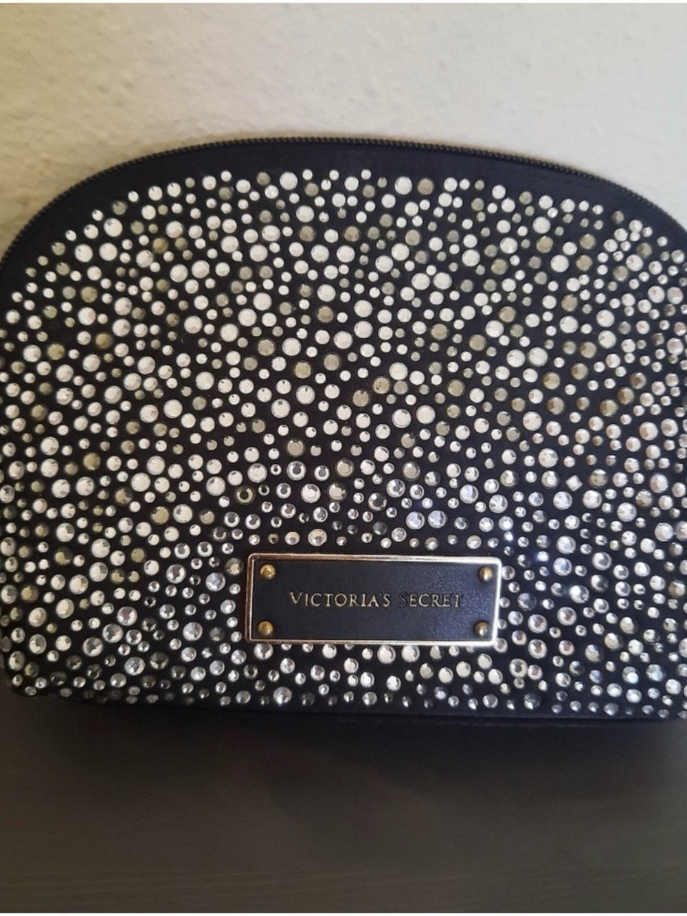 Victoria's Secret Black Crystal-Embellished Cosmetic Case